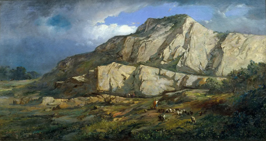 Landscape, by Francesc Torrescassana Sallarés, oil, 1864