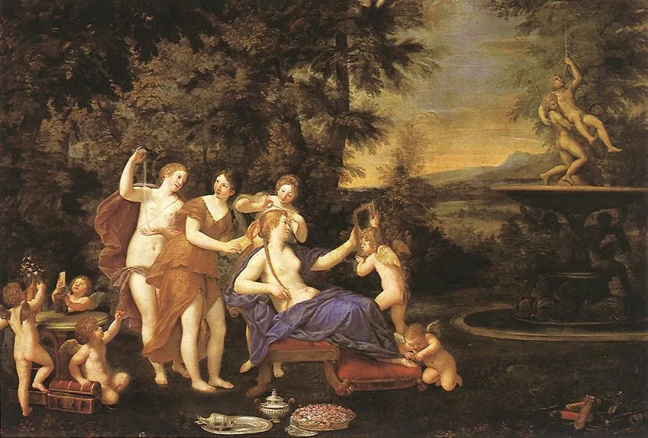 The toilet of Venus, by Francesco Albani, oil, 1635