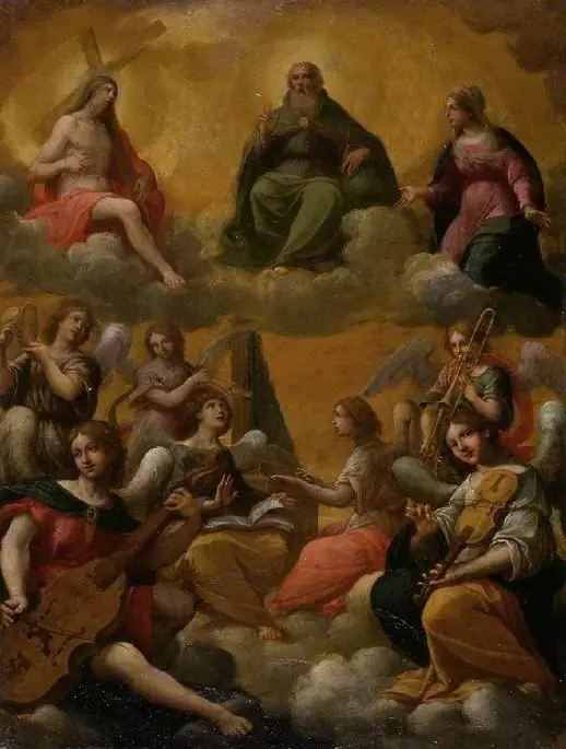 The Trinity with the Virgin Mary and Musician Angels, by Francesco Albani