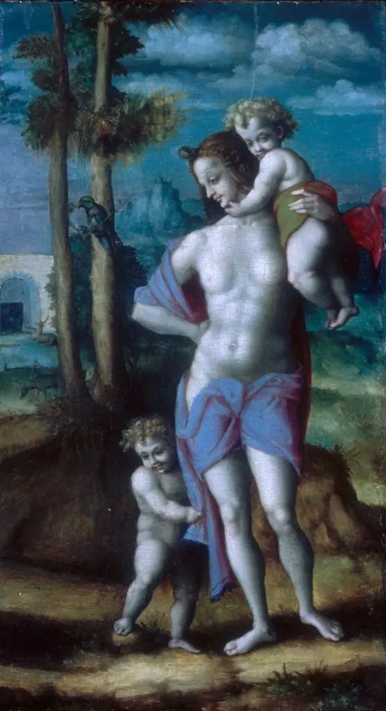 Eve with Cain and Abel, by Francesco Bacchiacca
