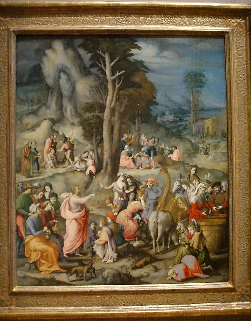 Gathering of manna, by Francesco Bacchiacca