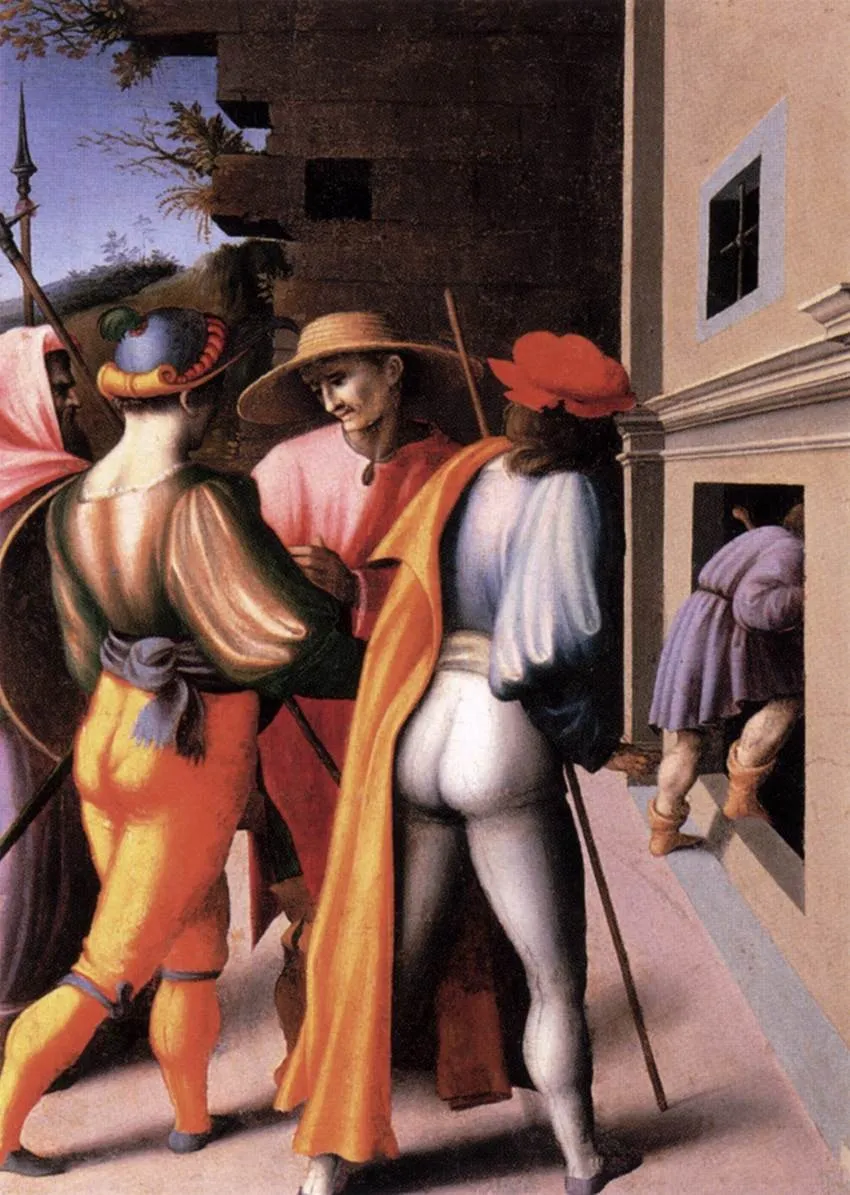 The Arrest of His Brethren, by Francesco Bacchiacca, oil, 1515