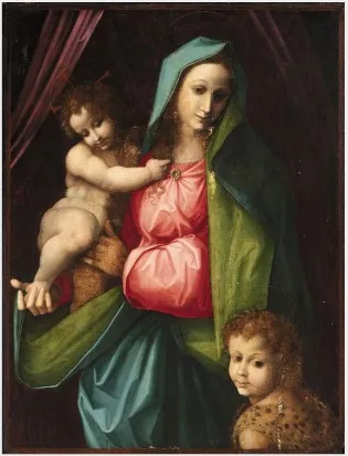 The Virgin and Child with Saint John the Baptist, by Francesco Bacchiacca, unspecified, 1535