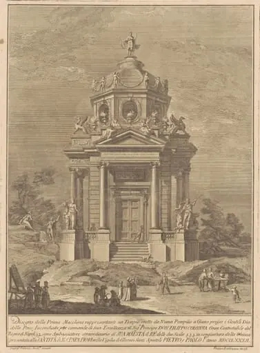 The Prima Macchina for the Chinea of 1782: The Temple of Janus Built by Numa Pompilius, by Francesco Barbazza