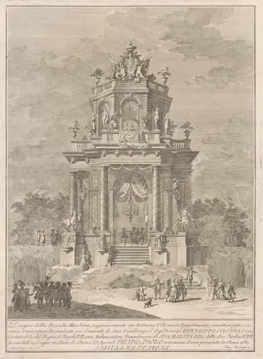 The Seconda Macchina for the Chinea of 1782: A Countryside Festival at Night, by Francesco Barbazza
