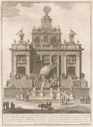 The Seconda Macchina for the Chinea of 1785: A Pleasure Palace with an Air Balloon, by Francesco Barbazza