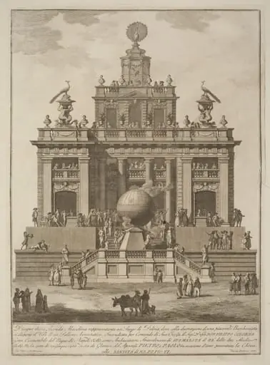 The Seconda Macchina for the Chinea of 1785: A Pleasure Palace with an Air Balloon, by Francesco Barbazza