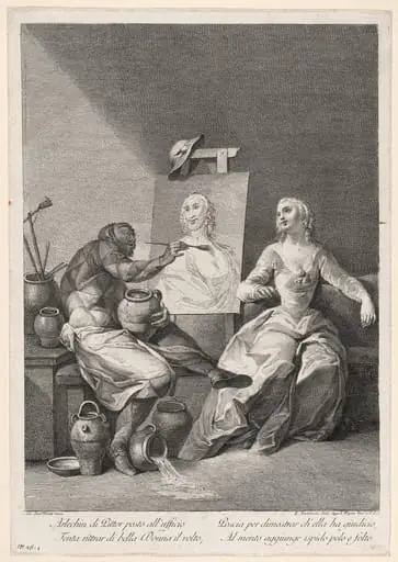 Harlequin as a Painter, by Francesco Bartolozzi