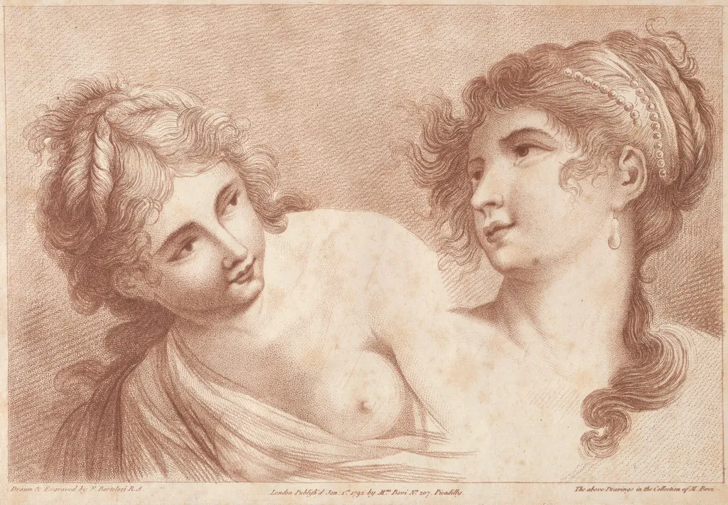 Heads of Two Women, by Francesco Bartolozzi, 1792