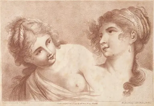 Heads of Two Women, by Francesco Bartolozzi
