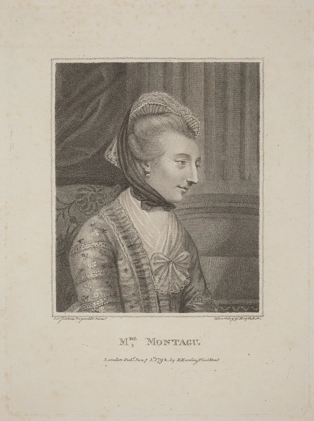 Mrs. Montague, by Francesco Bartolozzi, ink, 1792