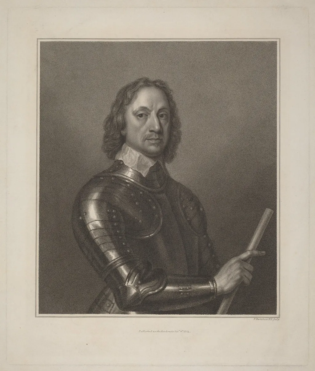 Oliver Cromwell, by Francesco Bartolozzi, ink, 1802