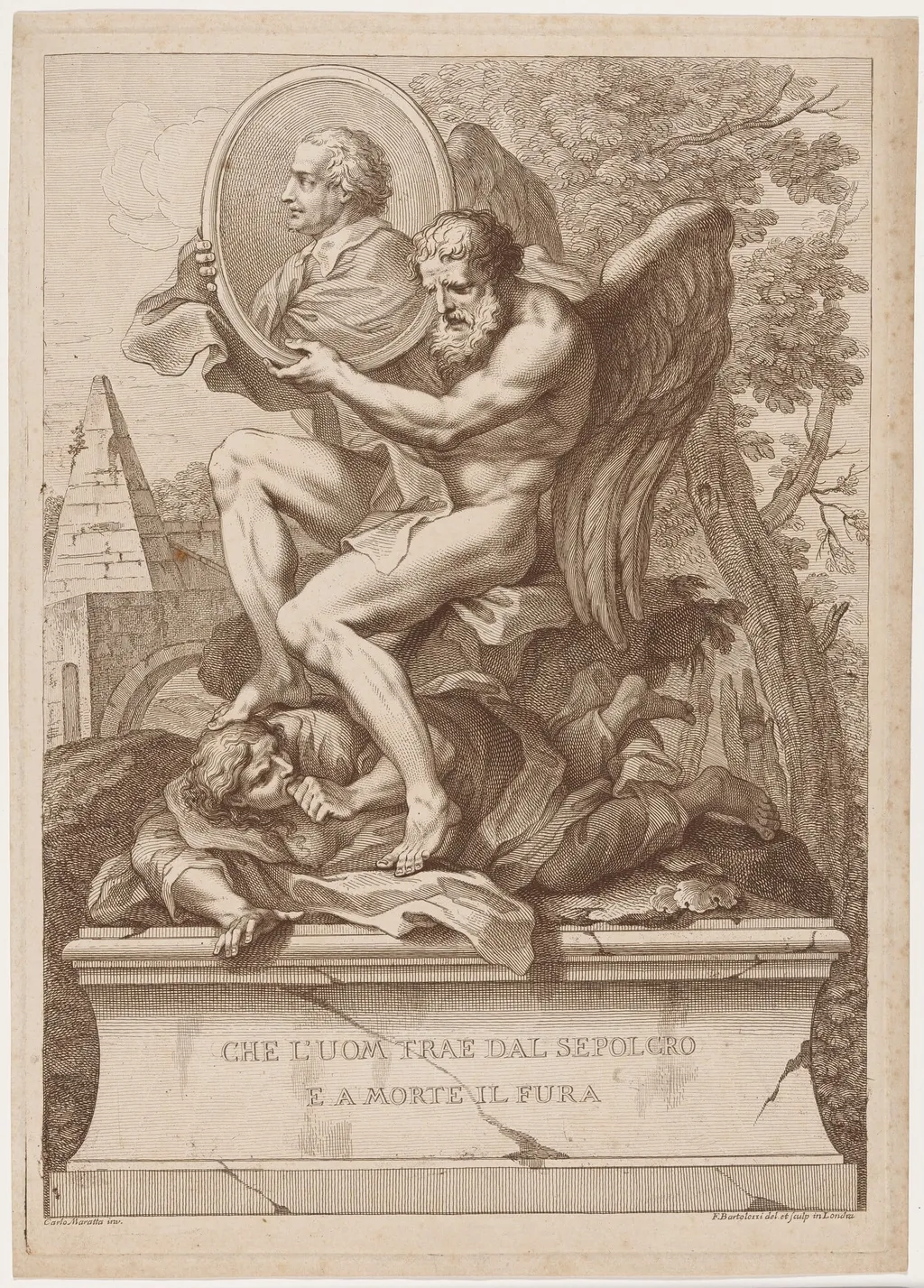 Pietro Berrettini da Cortona, by Francesco Bartolozzi, ink, 1767