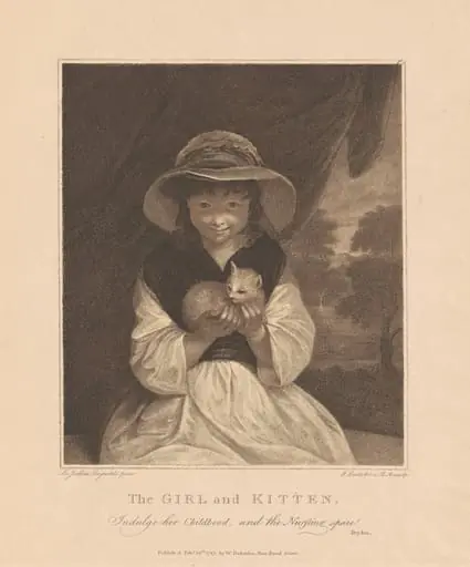 The Girl and Kitten, by Francesco Bartolozzi