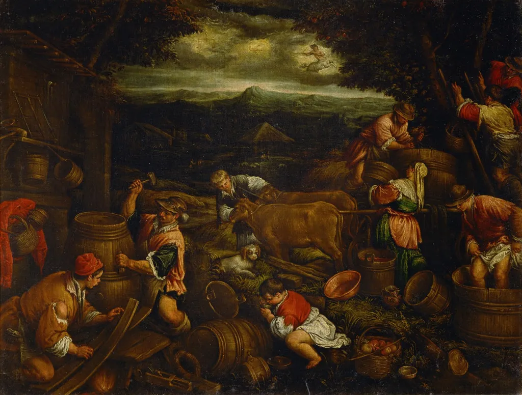 Allegory of Autumn, by Francesco Bassano the Younger, oil