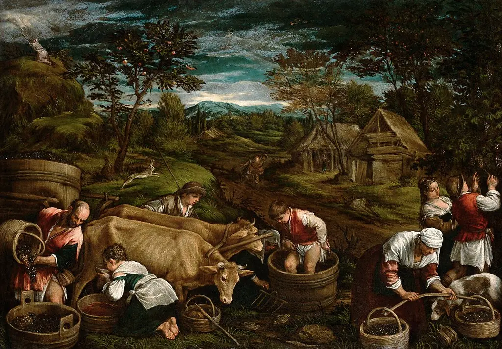 Autumn with Moses receiving the Ten Commandments, by Francesco Bassano the Younger