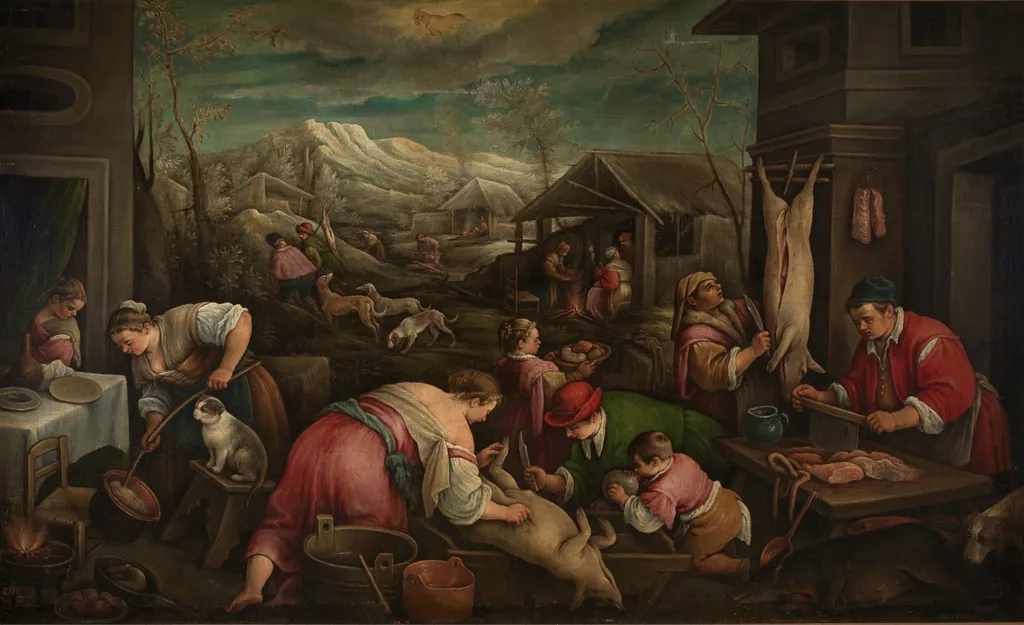 December (Capricorn), by Francesco Bassano the Younger, oil