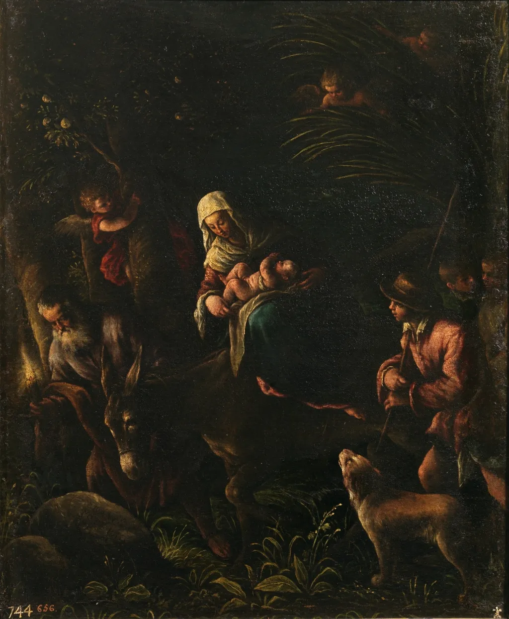 Flight into Egypt, by Francesco Bassano the Younger, oil, 1551