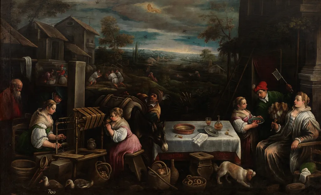 July (Leo), by Francesco Bassano the Younger, oil