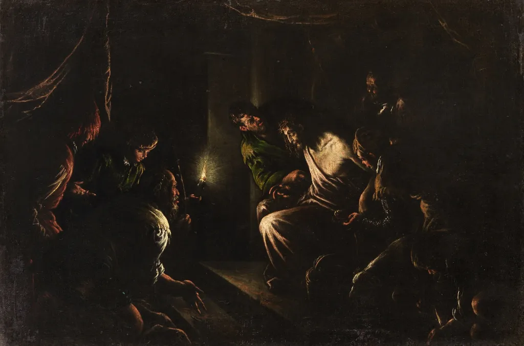Mocking of Christ, by Francesco Bassano the Younger, unspecified, 1589