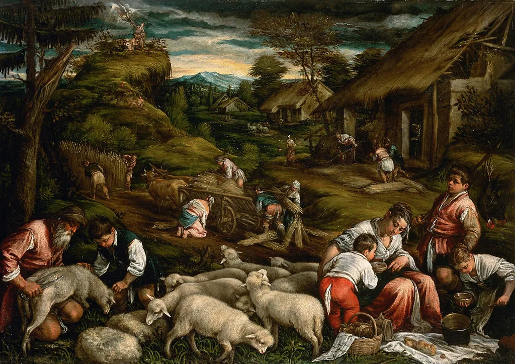 Summer (with Sacrifice of Isaac), by Francesco Bassano the Younger, oil, 1575