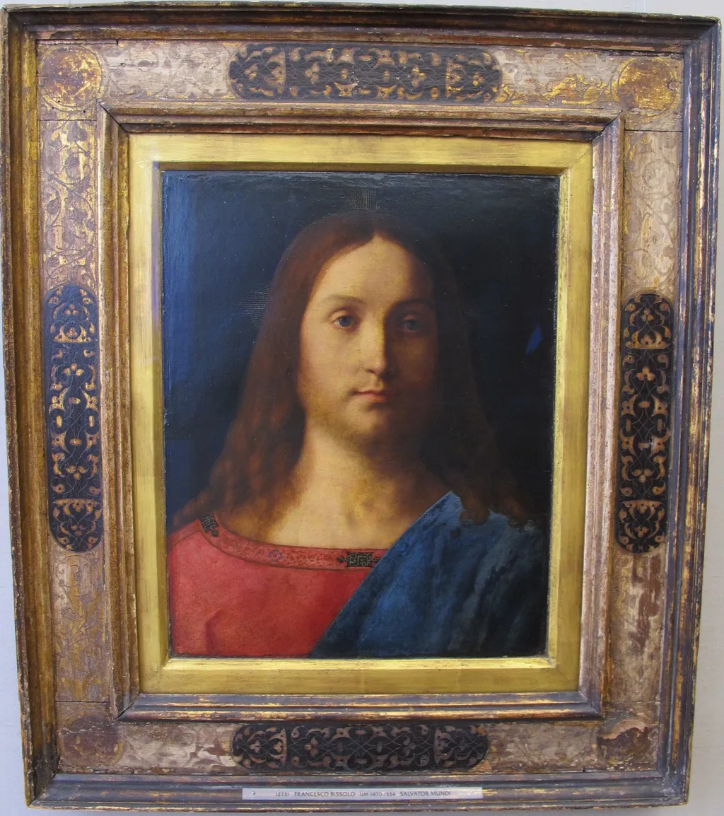 Salvator mundi, by Francesco Bissolo, unspecified, 1550