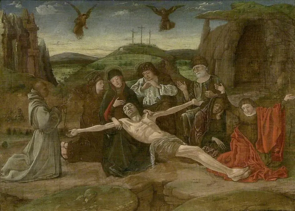 The Lamentation with a Benedictine Donor, by Francesco Bonsignori