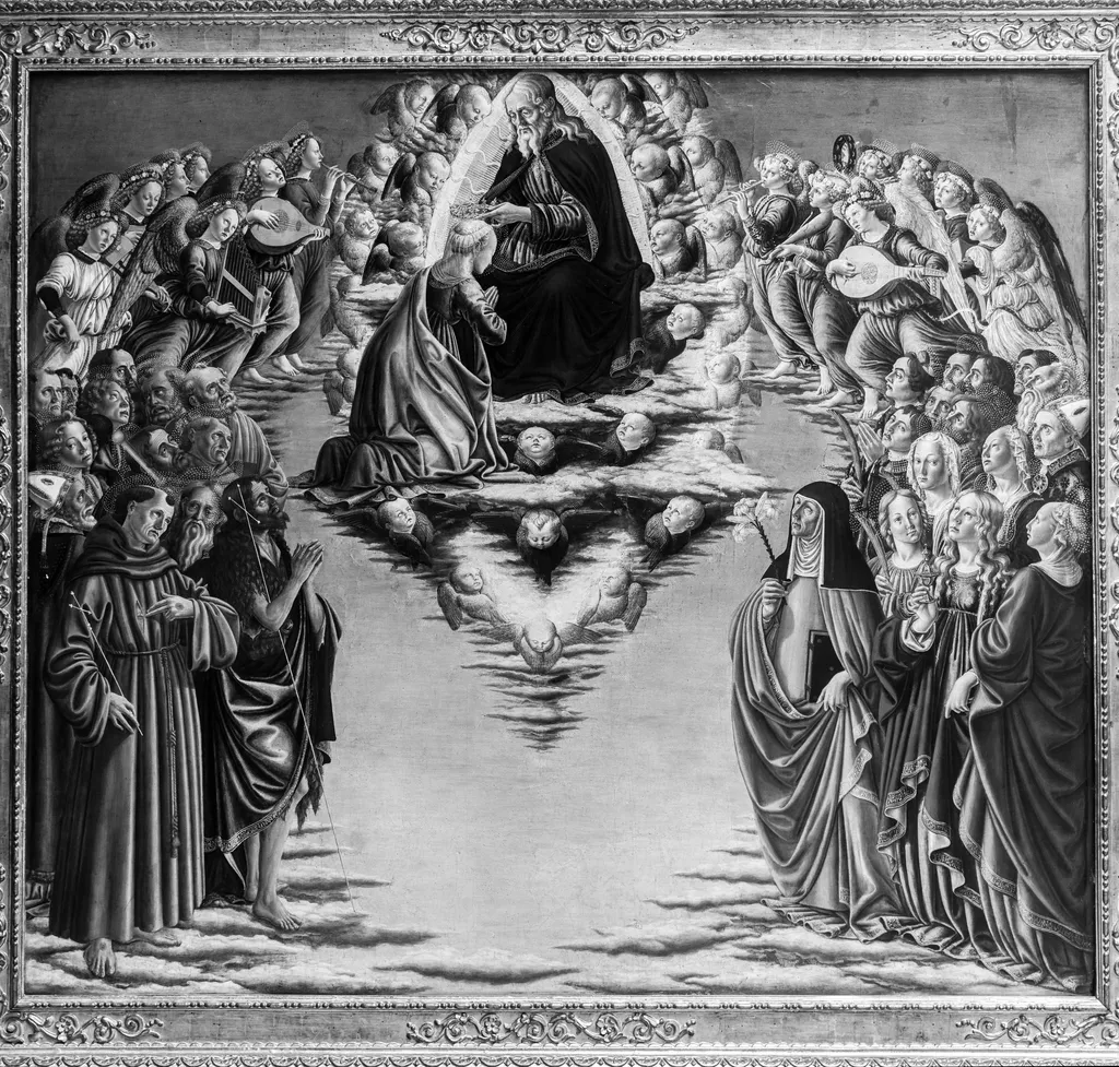 Incoronation of Mary, by Francesco Botticini, paint, 1460