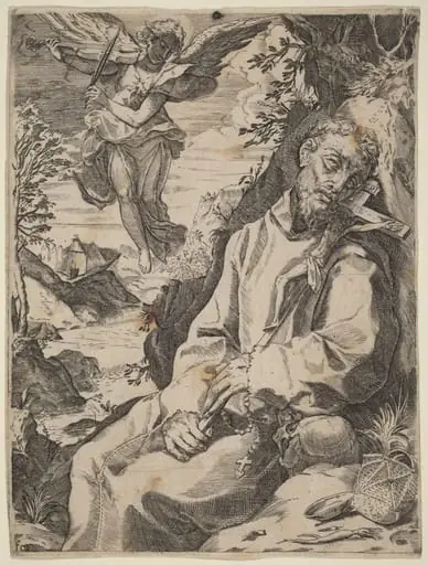 Saint Francis Consoled by the Musical Angel, by Francesco Carracci