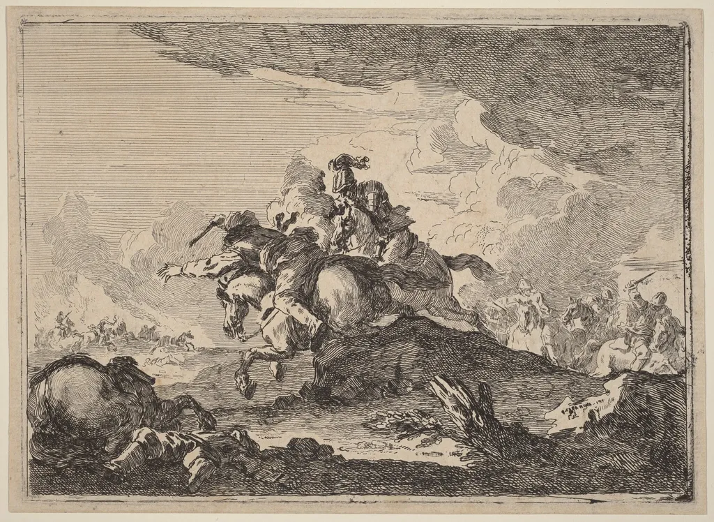 Cavalry Battle, by Francesco Casanova, ink, 1774