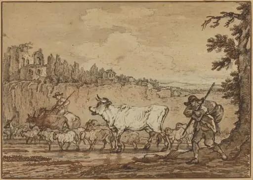 Herdsman Crossing a River, by Francesco Casanova