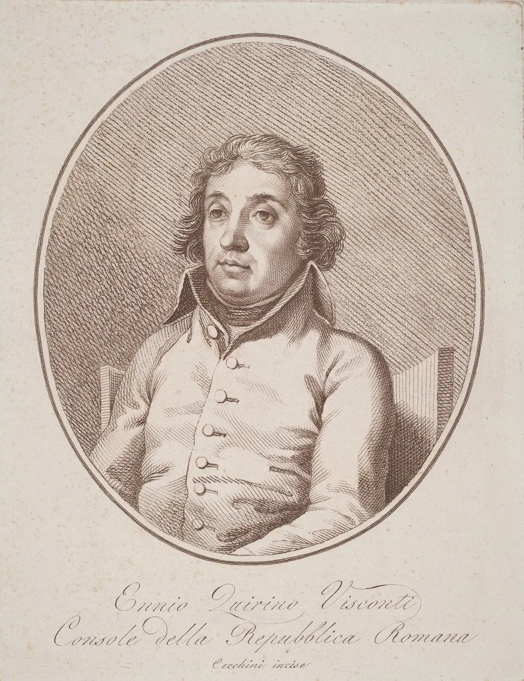 Ennio Quirino Visconti, by Francesco Cecchini, ink, 1794