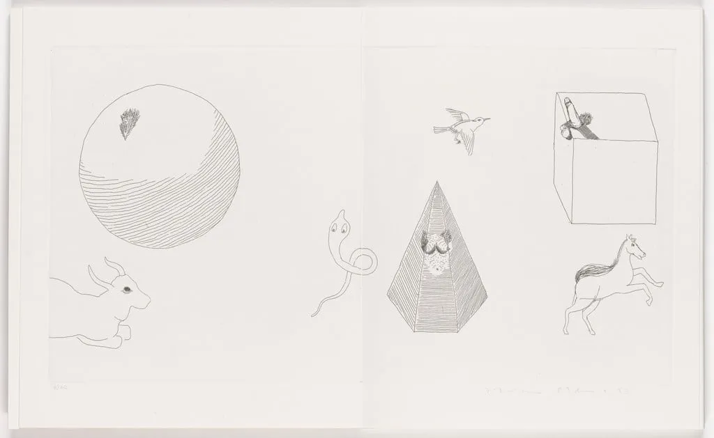 Untitled, by Francesco Clemente, ink, 1986