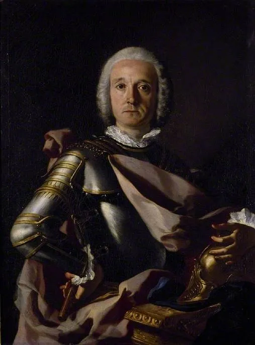 Portrait of Count James Joseph O'Mahoney, Lieutenant-General in the Neapolitan Service. Knight of St Januarius, by Francesco de Mura, oil, 1748