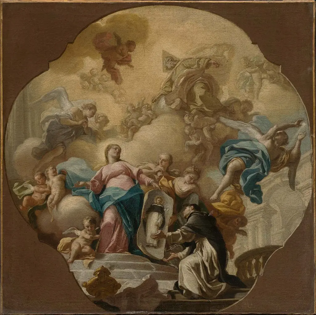 The Virgin Presenting the Portrait of Saint Dominic to the Friar of Soriano, by Francesco de Mura