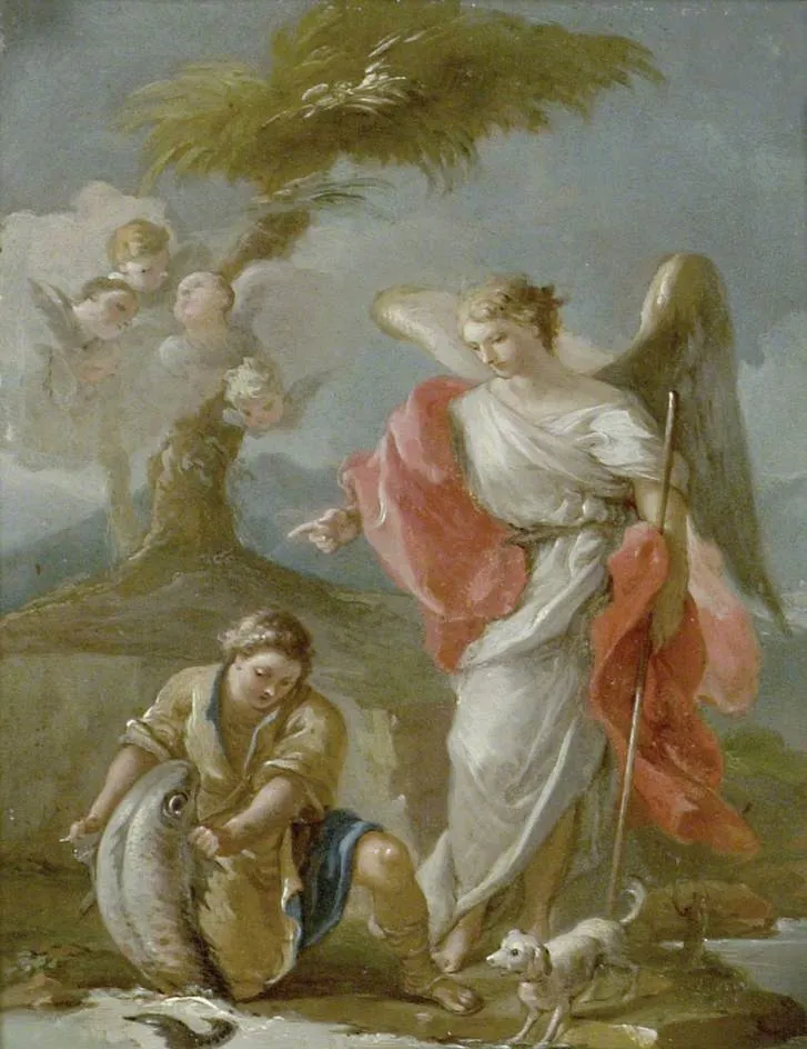 Tobias and the Angel, by Francesco de Mura, oil, 1746
