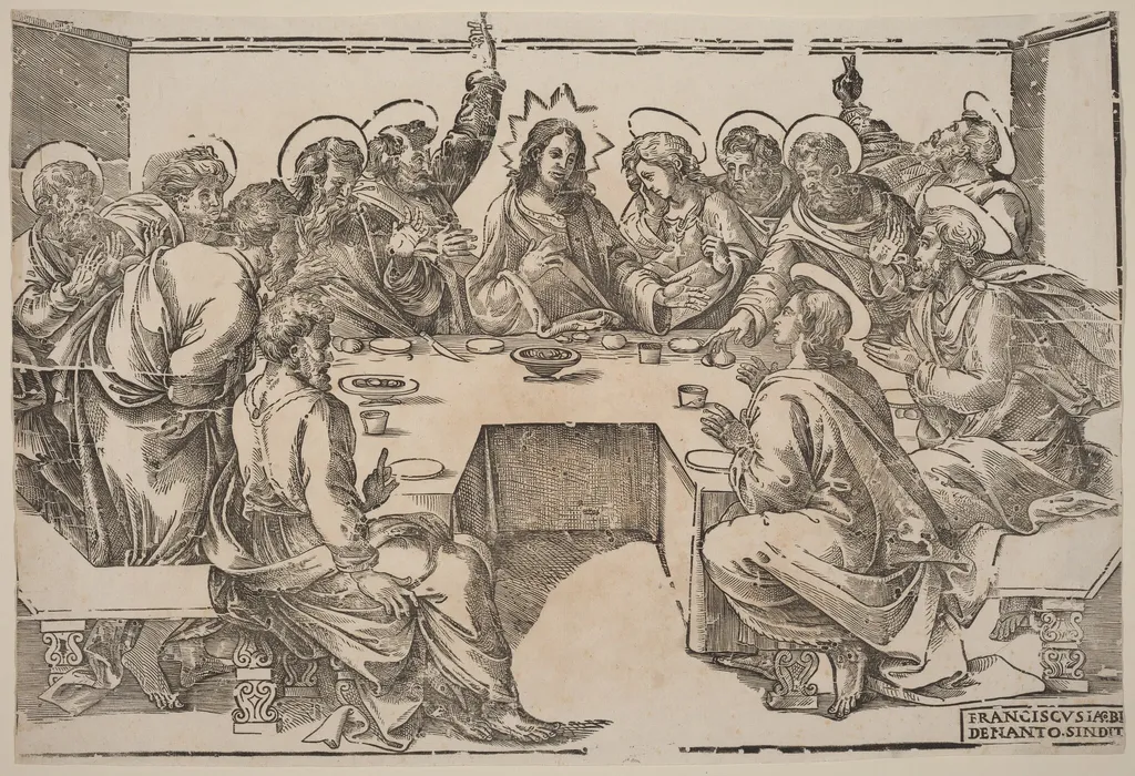 The Last Supper, by Francesco Denanto, ink, 1522