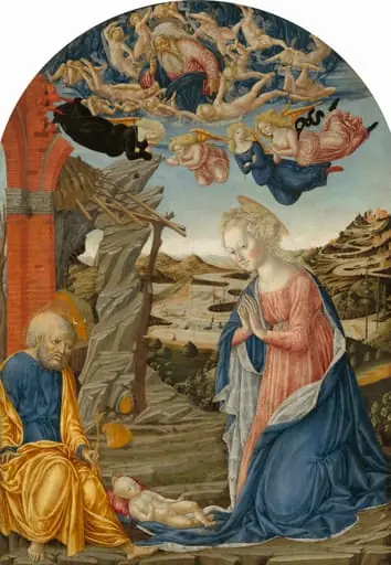 The Nativity, with God the Father Surrounded by Angels and Cherubim, by Francesco di Giorgio
