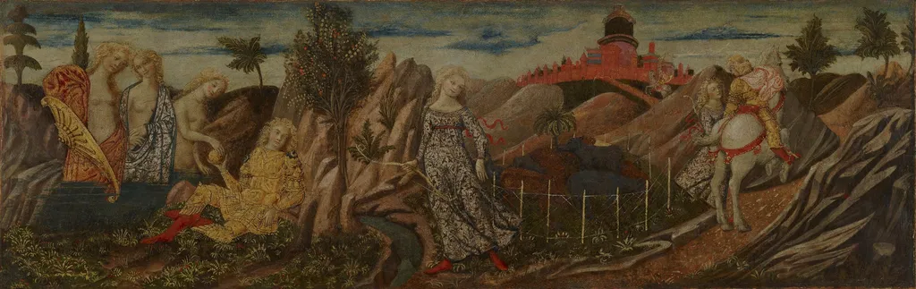 The Story of Oenone and Paris (center panel), by Francesco di Giorgio, unspecified, 1460