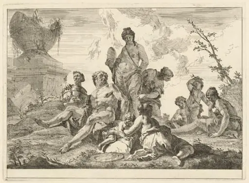 Venus and Vulcan with Three Nymphs and Three Cupids, by Francesco Fontebasso