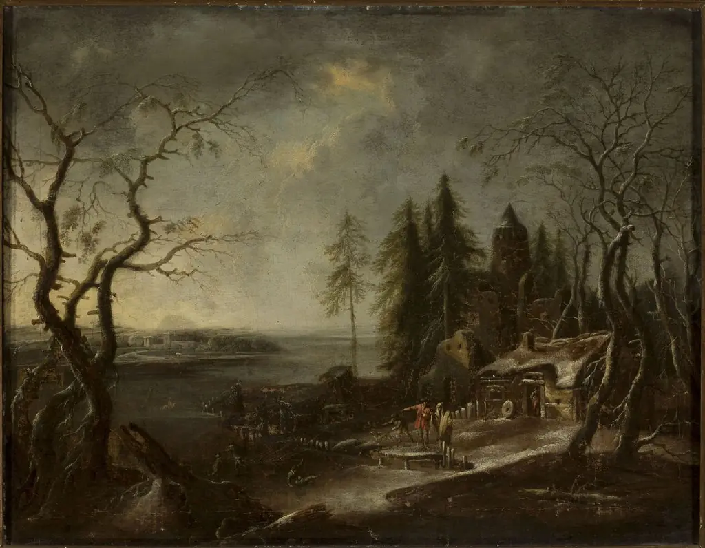 Winter landscape, by Francesco Foschi