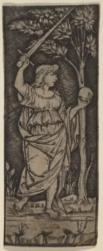 Allegorical Figure: Woman with Sword and Sphere, by Francesco Francia