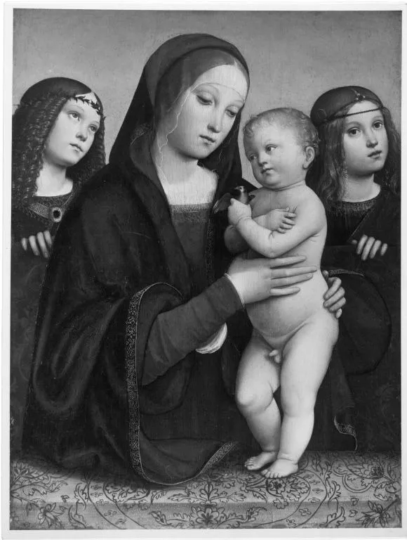 Maria mit dem Kinde und zwei Engeln, by Francesco Francia, unspecified, 1498
