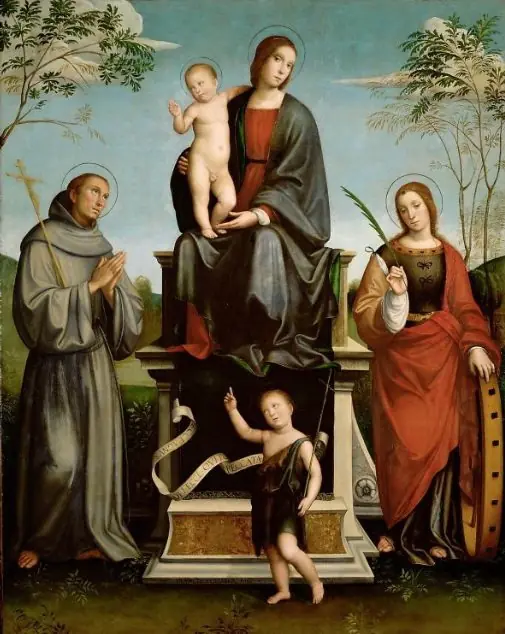 Mary with Child, St. Francis, St. Catherine and young St. John the Baptist