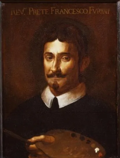 Self-portrait holding a palette, by Francesco Furini, oil, 1638