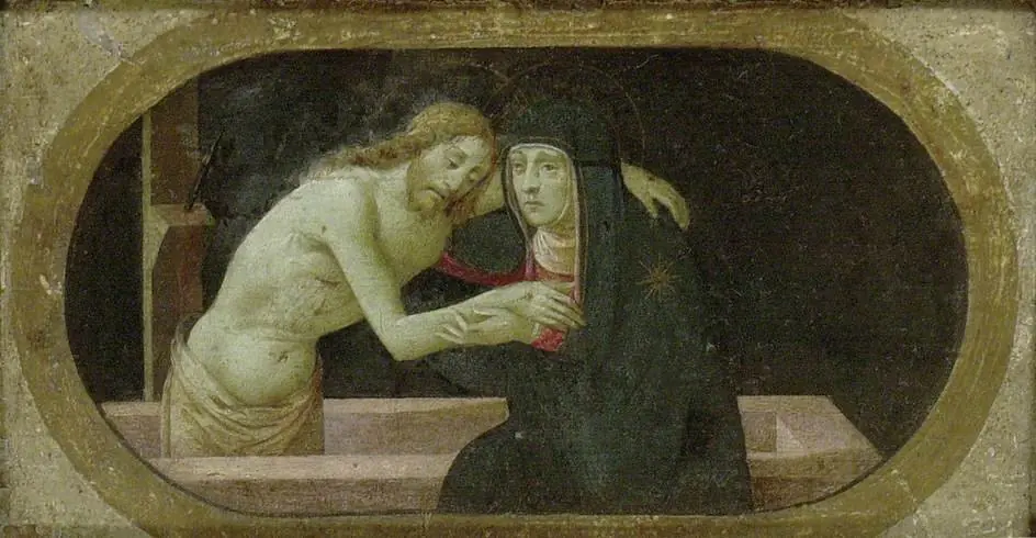 Christ in the Tomb supported by the Virgin, by Francesco Granacci