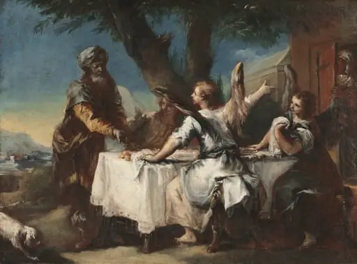 Abraham Welcoming the Three Angels, by Francesco Guardi