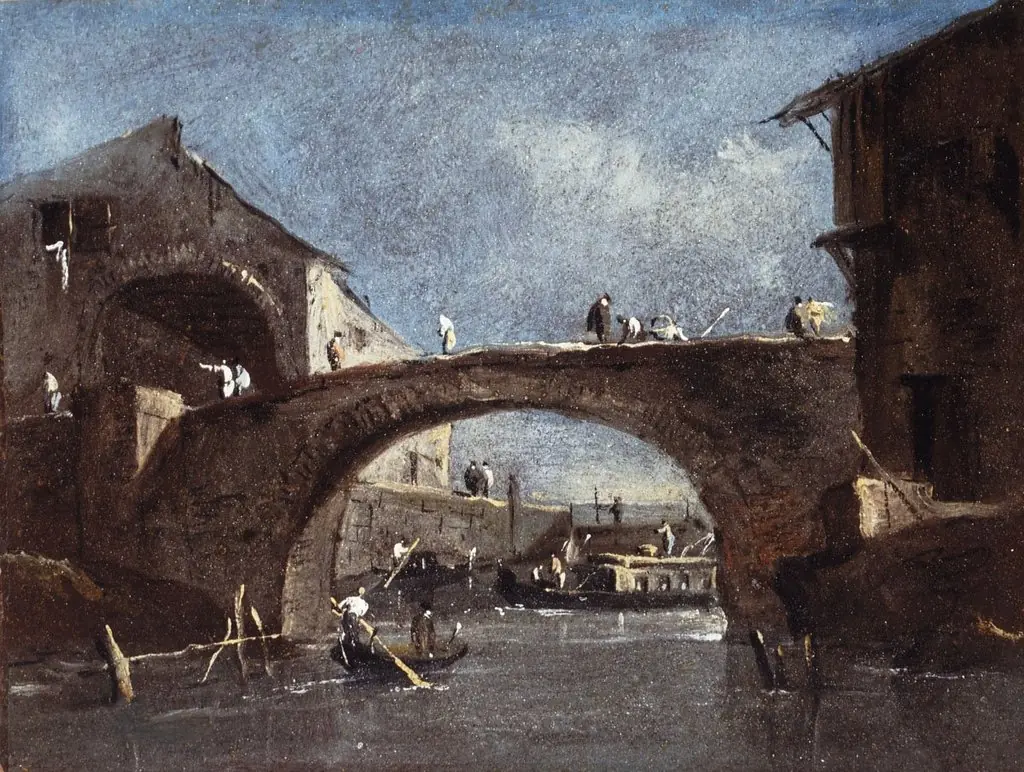 Bridge at Dolo, by Francesco Guardi