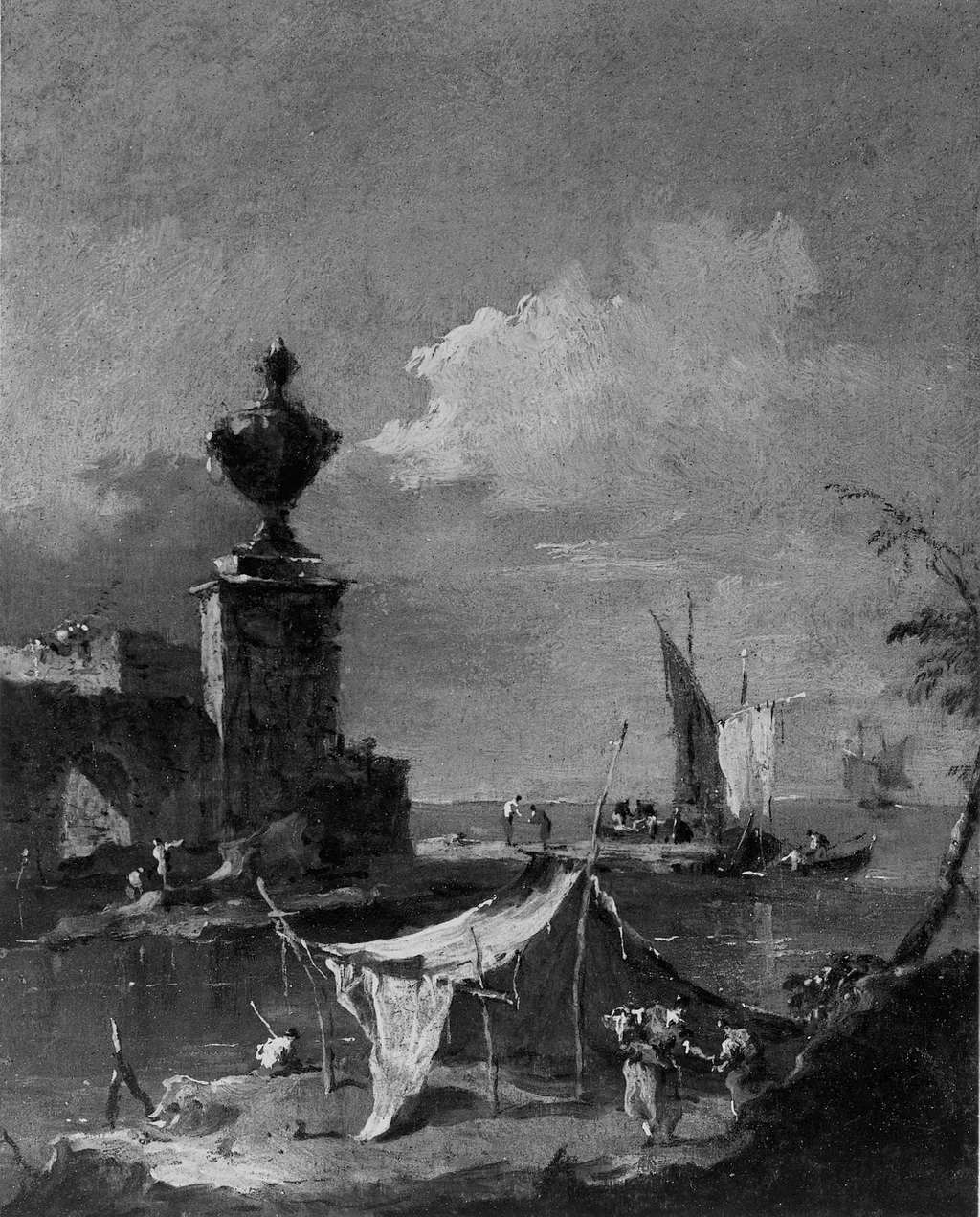 Capriccio: The Lagoon, by Francesco Guardi, oil, 1792