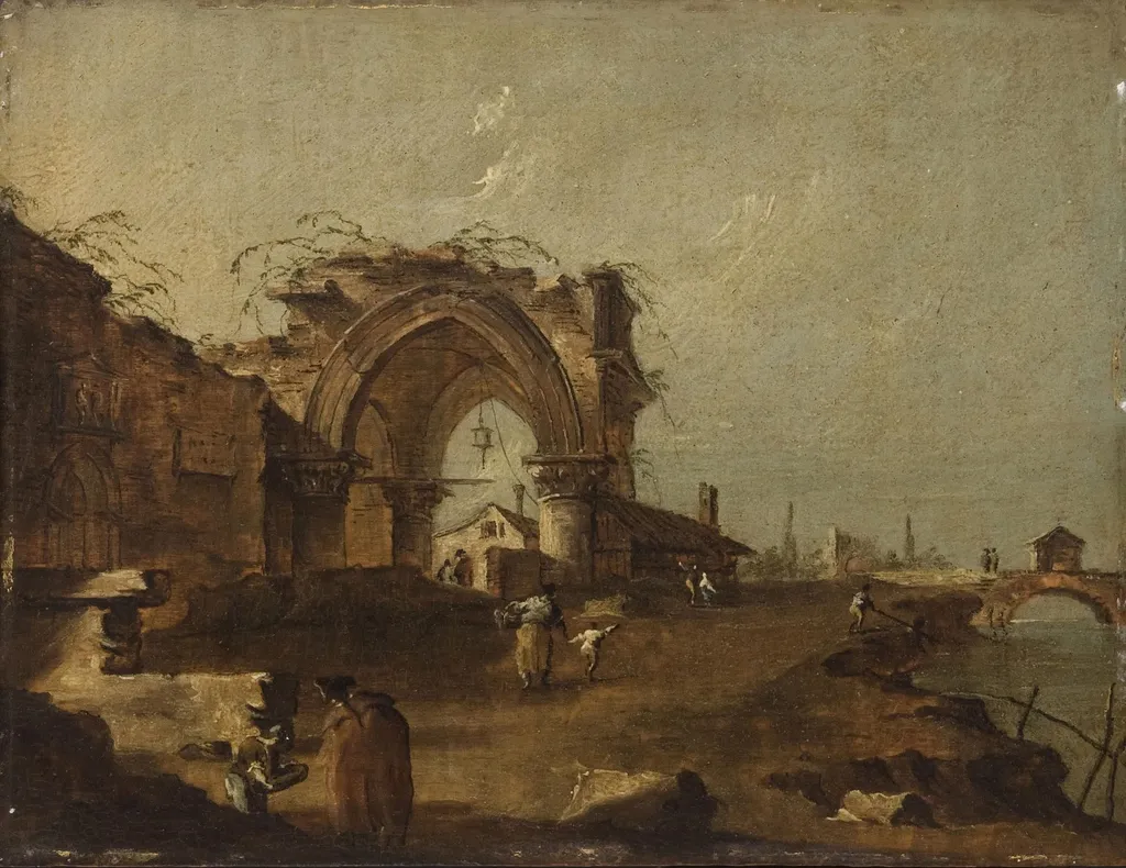 Capriccio with Ruins, by Francesco Guardi, unspecified, 1762
